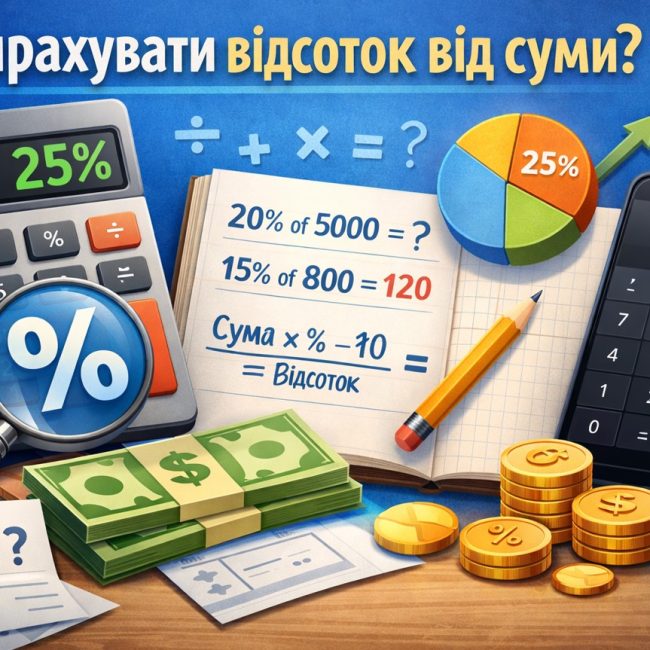 Як вирахувати відсоток від суми