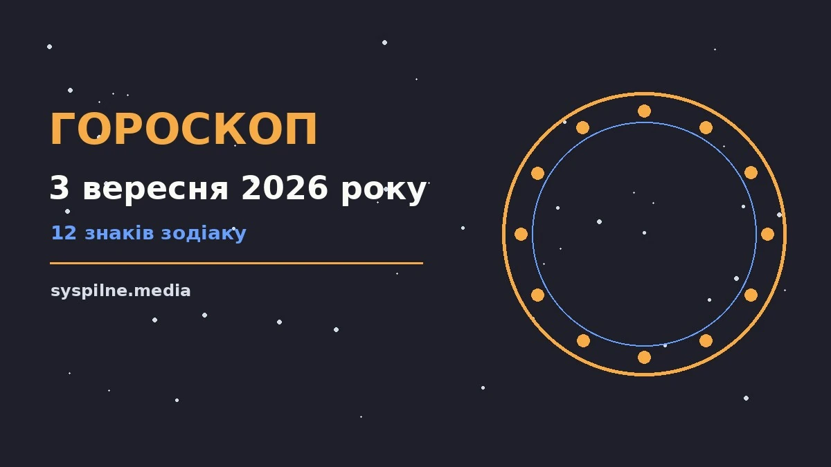 Зодіакальний знак і календар на 3 вересня 2026 року, символічне зображення добового гороскопу